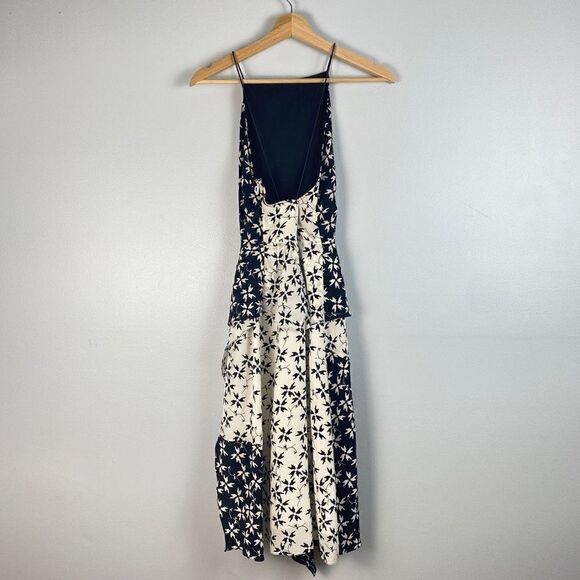 Tanya Taylor Asymmetrical Floral 100% Silk Midi Dress - Picture 3 of 13